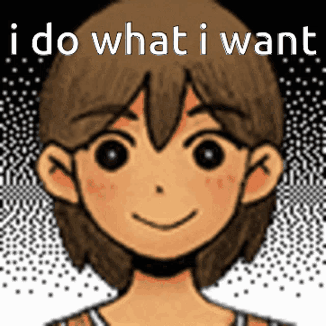 a cartoon character with the words " i do what i want " written above him