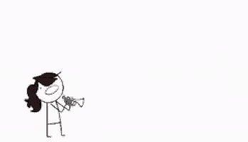 a cartoon of a woman drinking from a cup on a white background