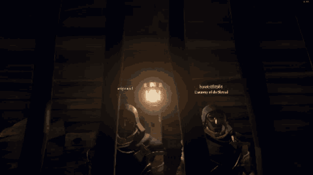 a screenshot of a video game shows a man behind bars with a light coming out of the window