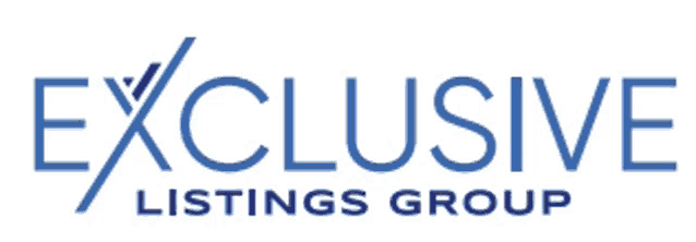 a logo for exclusive listings group is shown on a white background