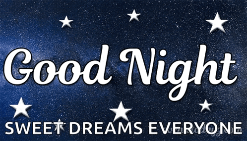 a sign that says good night sweet dreams everyone on it