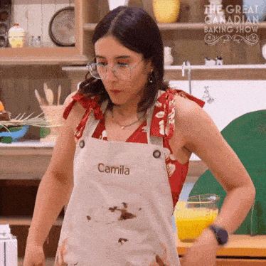 Fixing My Glasses Camila GIF - Fixing My Glasses Camila The Great Canadian Baking Show GIFs