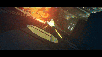 a computer generated image of a person shooting a bullet