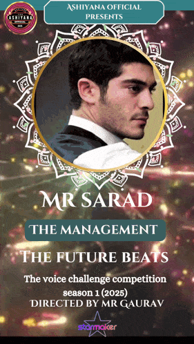 a poster for mr sarad the management the future beats the voice challenge competition season 1 ( 2026 ) directed by mr gaurav