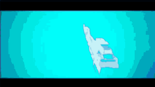 a blue background with a white object in the center