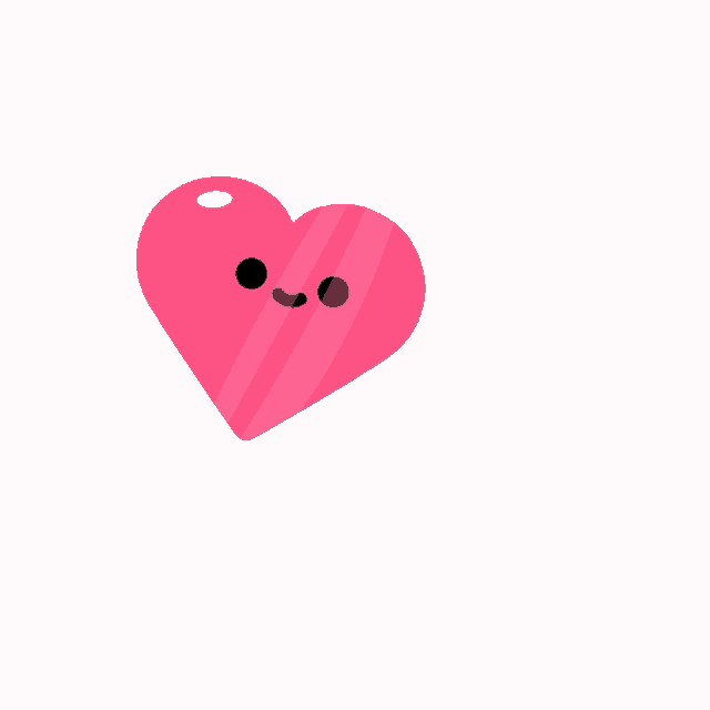 a couple of pink hearts with faces on them on a white background