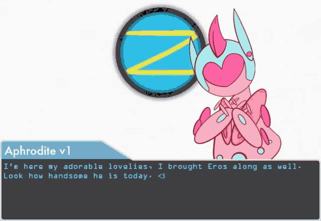 a cartoon character with the name aphrodite v1