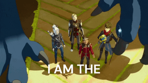 a group of cartoon characters standing next to each other with the words " i am the " written on the bottom