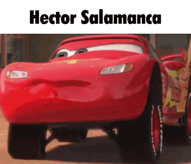 a picture of a red car with the name hector salamanca