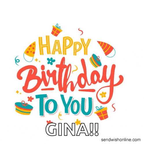 a happy birthday to you gina greeting card