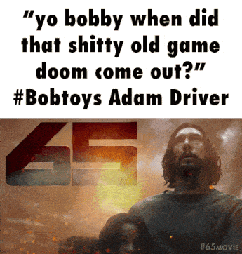 a poster for a movie called 65 with adam driver on it