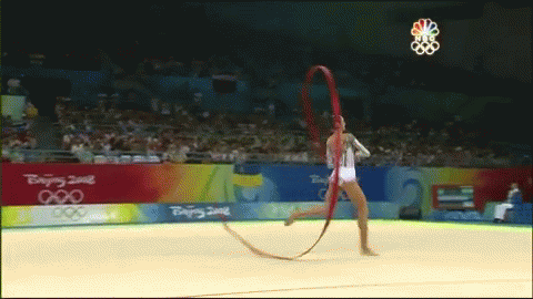 Anna Bessonova 2008 Olympics Aa Final- Ribbon GIF - Gymnastics Olympics Sports GIFs