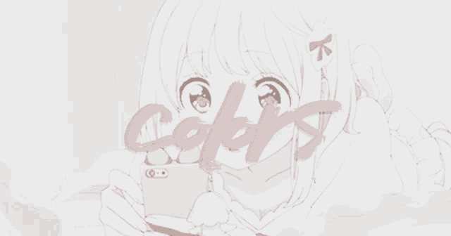 a drawing of a girl with the word colors written in pink