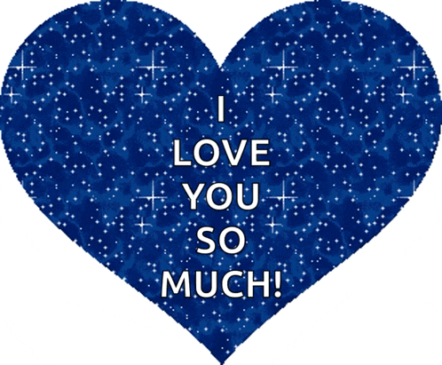 a blue heart with the words i love you so much