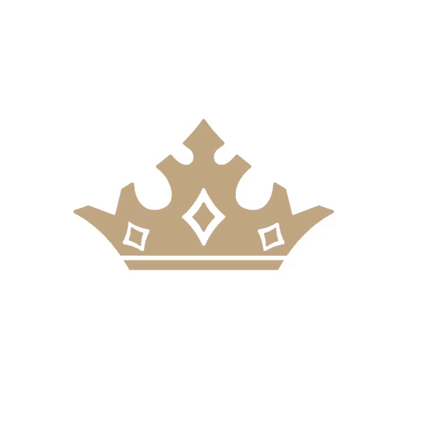 a gold crown with white diamonds on it on a white background