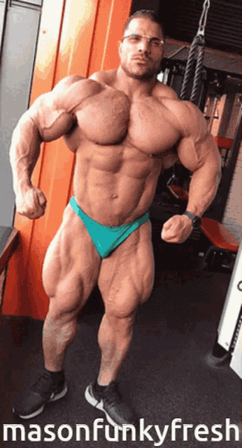 a picture of a bodybuilder with mason funkyfresh written on the bottom