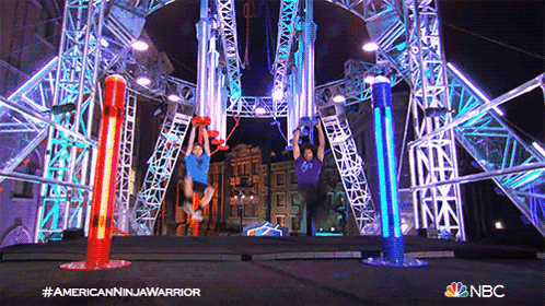 Tapping The Buzzer American Ninja Warrior GIF - Tapping The Buzzer American Ninja Warrior Race To The End GIFs