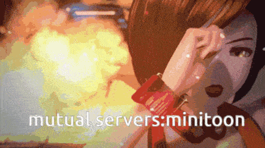 a cartoon of a woman talking on a phone with the words " mutual servers minitoon " on the bottom