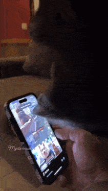 a person holding a cell phone that says this morning on it