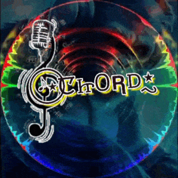 a colorful background with a microphone and the words chords