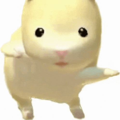 a hamster is standing on its hind legs with its paw up .