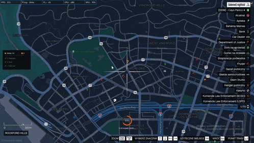 a map of a city with the word west vinewood at the bottom