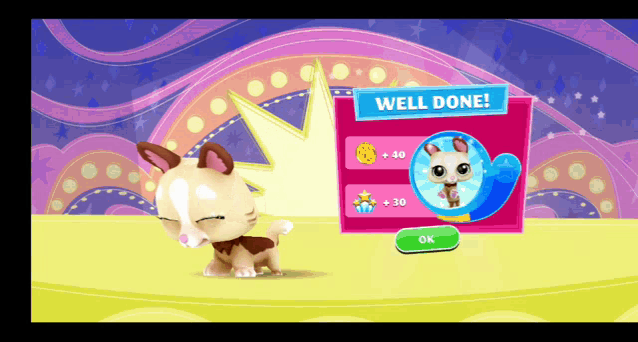 a screenshot of a video game that says well done on it