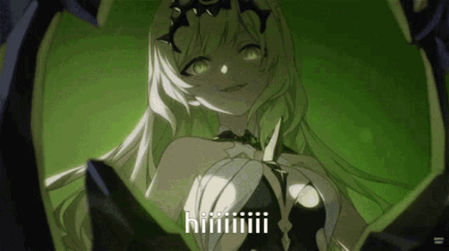 a video of a girl with a crown on her head says hiiiiii