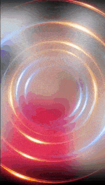 a picture of a red and blue circle with a blurred background