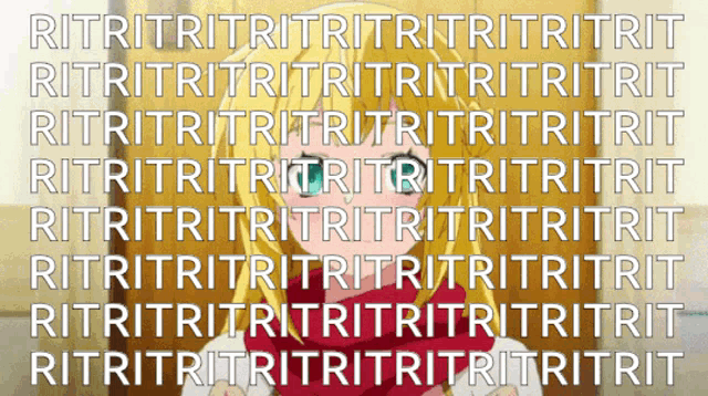 a girl with a red scarf is surrounded by the word ritritritritritritritrit