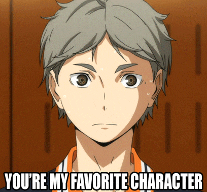 a picture of a boy with the words you 're my favorite character below him