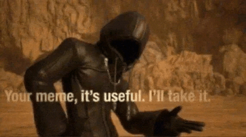 a man in a hooded jacket is standing in the desert with his hands outstretched and says your meme