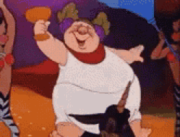 a cartoon character is holding a wine glass and smiling
