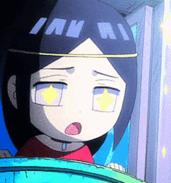 a close up of a cartoon character with a crown on her head with the letters iav on it