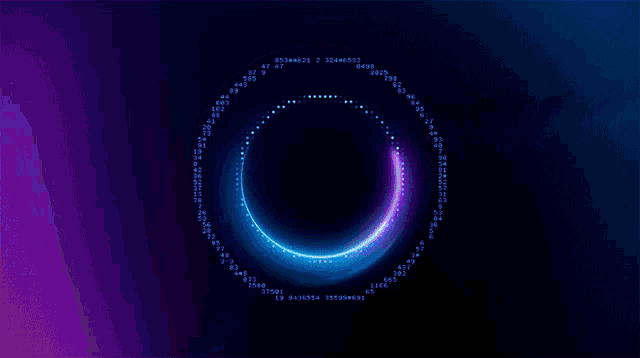 a purple and blue circle with the letters t r l and e on it