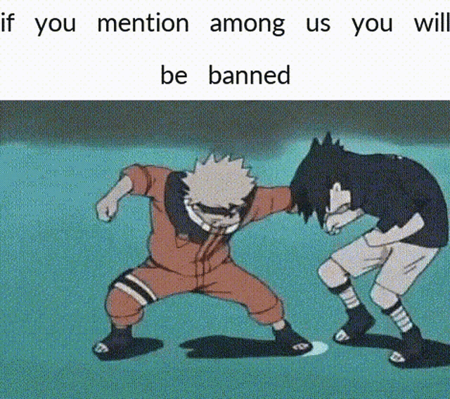 a cartoon of naruto and sasuke standing next to each other .