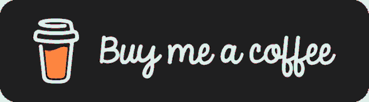 a black button with a yellow cup of coffee and the words buy me a coffee