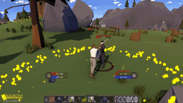 a video game called devoroth is being played on a computer