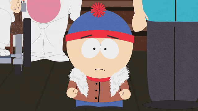 stan marsh from south park is standing on the ground