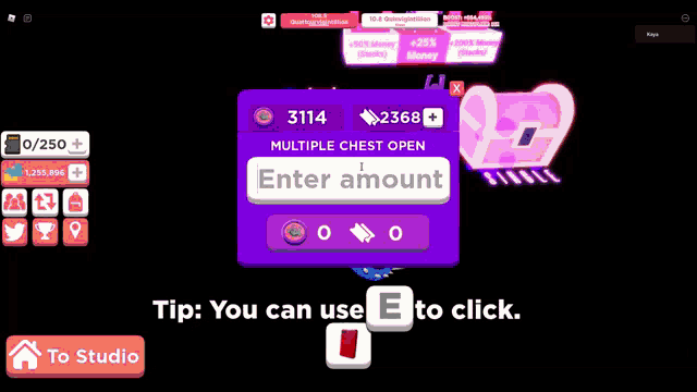 a screenshot of a video game that says ' tip you can use e ' on it