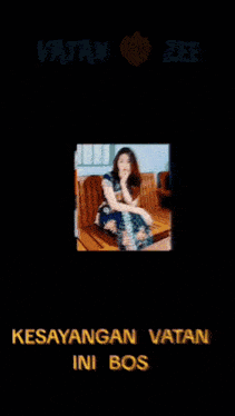 a blurred image of a woman sitting on a couch with the words vatan zee on top