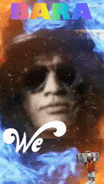 a poster with a man wearing sunglasses and the word bara on top