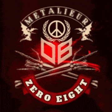 the logo for metalieur zero eight has a peace sign on it