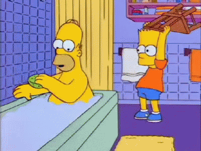 Bart Hitting Homer - The Simpsons GIF