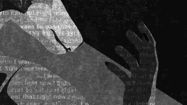 a black and white photo of a person 's hand with the words " eat that right now "
