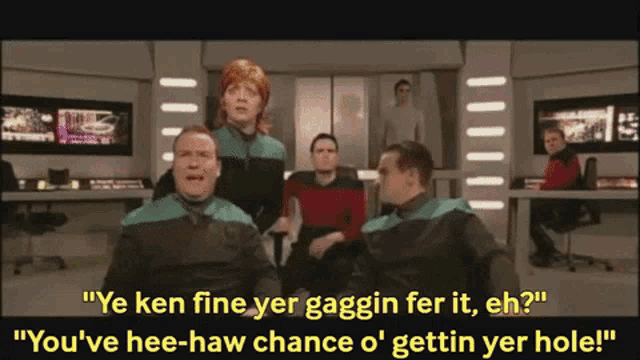 Chewin The Fat Star Trek GIF - Chewin The Fat Star Trek Scottish Comedy GIFs