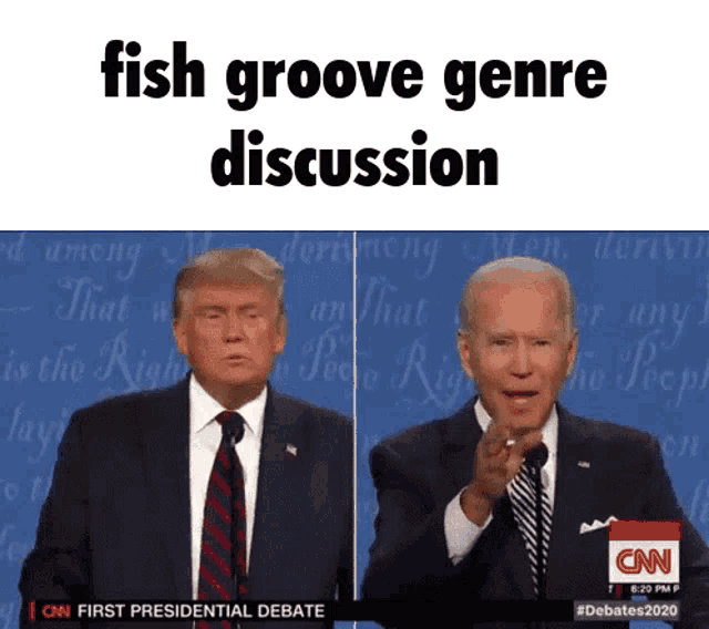 donald trump and joe biden are standing next to each other in front of a cnn screen