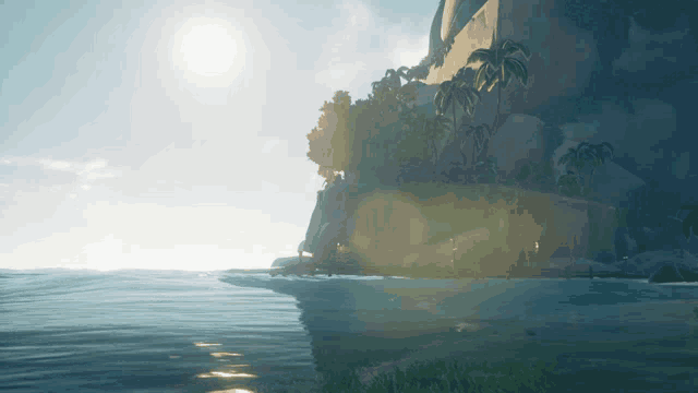 a small island in the middle of the ocean