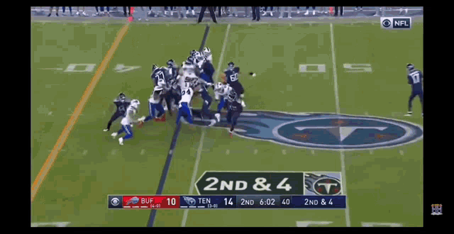 a football game is being played between the buffalo bills and the titans