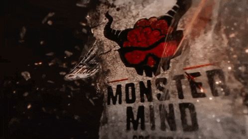 a poster that says monster mind with a bull head on it